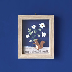 りすと花・フローティングフレーム（ナチュラルフレーム） 2枚目の画像