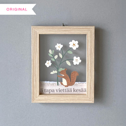 りすと花・フローティングフレーム（ナチュラルフレーム） 1枚目の画像