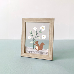 りすと花・フローティングフレーム（ナチュラルフレーム） 3枚目の画像