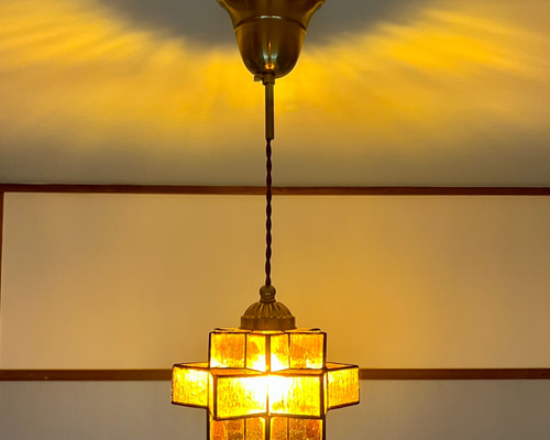 ペンダントライト 照明 Hokupa/PAM ステンドグラス ランプシェード