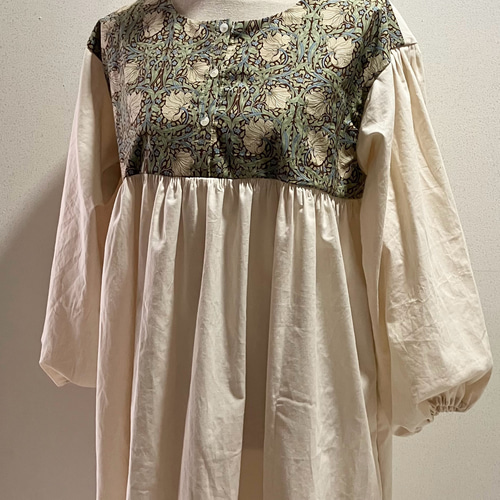 size80〜150》【ヨークワンピース】ウィリアムモリス for linen 子供服