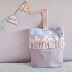 荷葉邊鞋盒（可調式尺寸）紫色 x 粉紅色荷葉邊 第1張的照片