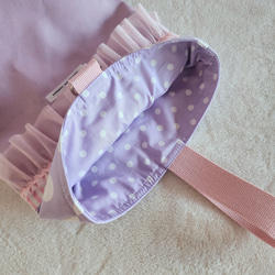荷葉邊鞋盒（可調式尺寸）紫色 x 粉紅色荷葉邊 第3張的照片