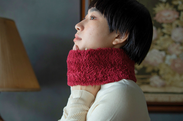 Organic Cotton Fur ふわふわネックウォーマー【ローゼル／Shortサイズ】 5枚目の画像