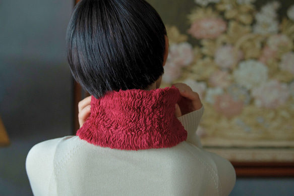 Organic Cotton Fur ふわふわネックウォーマー【ローゼル／Shortサイズ】 6枚目の画像
