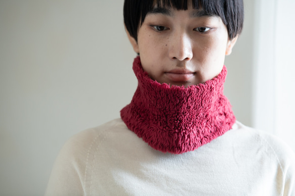 Organic Cotton Fur ふわふわネックウォーマー【ローゼル／Shortサイズ】 4枚目の画像