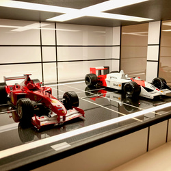 1/18展示可能・3面照明スリットミラー・ディスプレーBOX / 2色