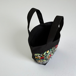 【Creema限定】鳥とお花のクリスマスカラー/インド刺繍×帆布/トートバッグ＆ポーチセット 7枚目の画像