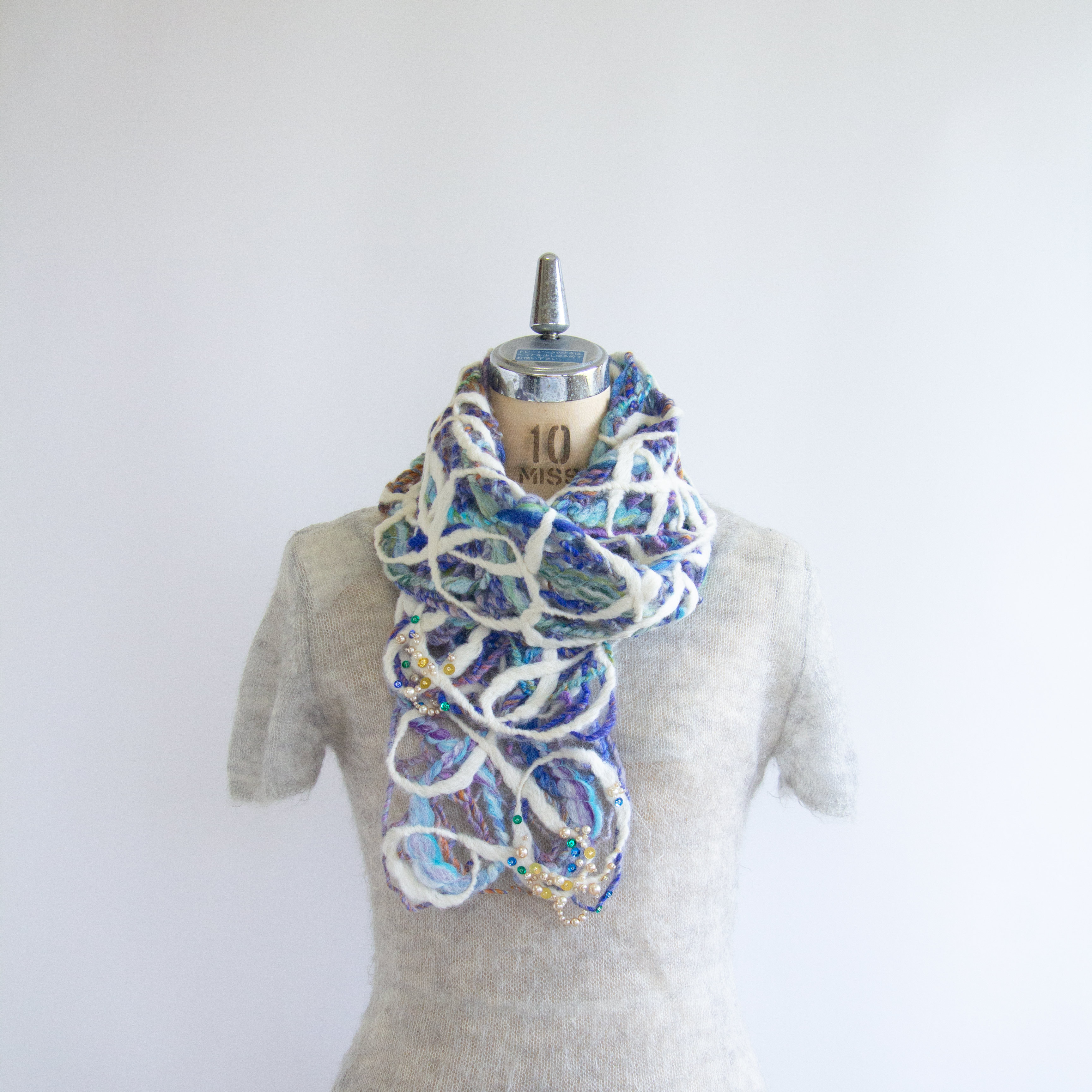 水の揺らぎ、煌めきマフラー【送料無料】