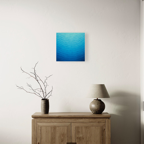 海のグラデーション】キャンバスアート 抽象画 ブルー 原画（M-#88