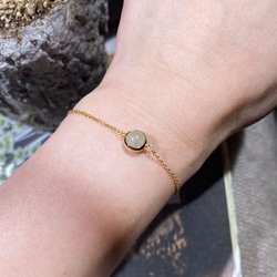 『石選べる』 トルマリンの一粒ブレスレット　淡水パール　繊細　華奢　ゴールド　14kgf　１本　ネコポス送料無料　 10枚目の画像