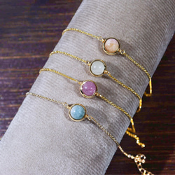 『石選べる』 トルマリンの一粒ブレスレット　淡水パール　繊細　華奢　ゴールド　14kgf　１本　ネコポス送料無料　 15枚目の画像
