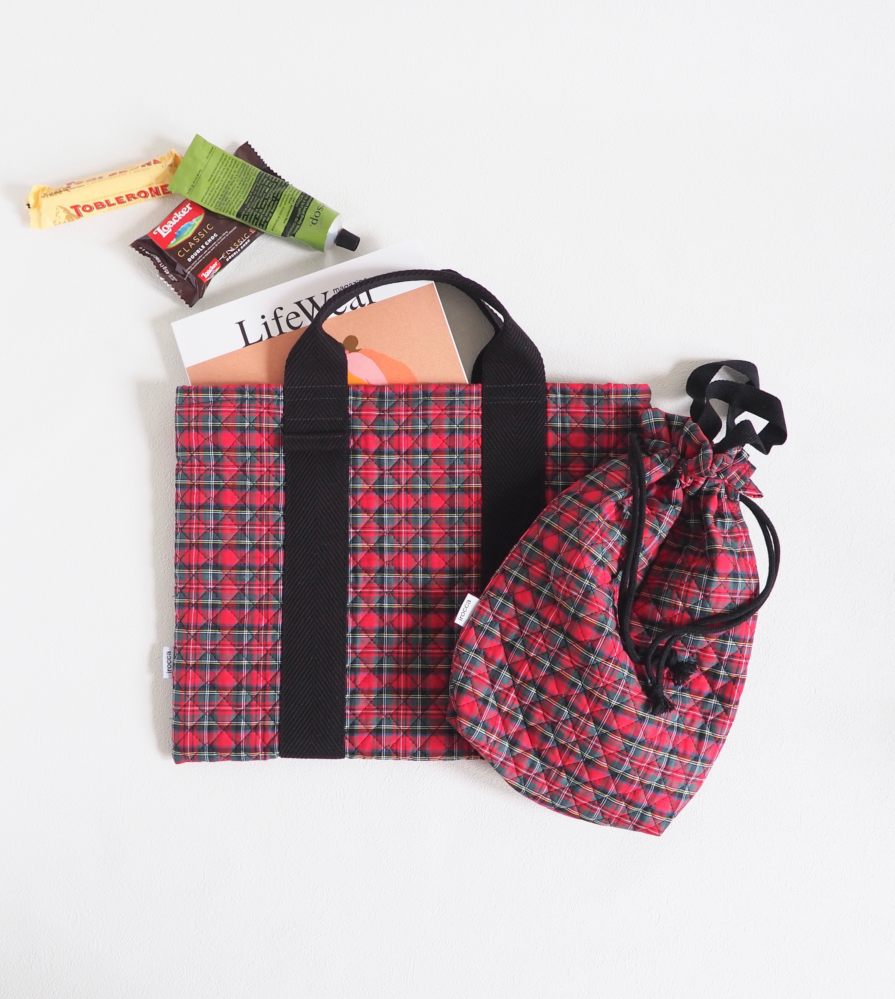 ギンガムチェックのキルティング　入園入学セット　レッスンバック　上履き入れ　入園準備　男の子　女の子　サイズオーダー可 4,160円