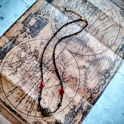 金アレ対応~チェコビーズのネックレス(47cm:ブラック)「creema限定」 1枚目の画像