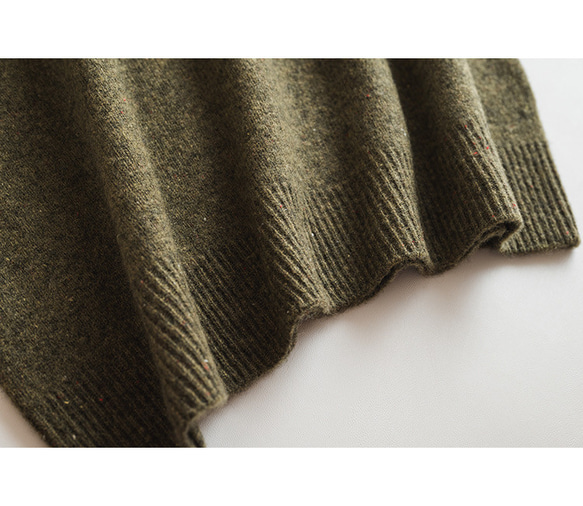 ◇4color【柔らか フード 無縫製 シームレス ニット ウール100%】長袖 T-00011 14枚目の画像