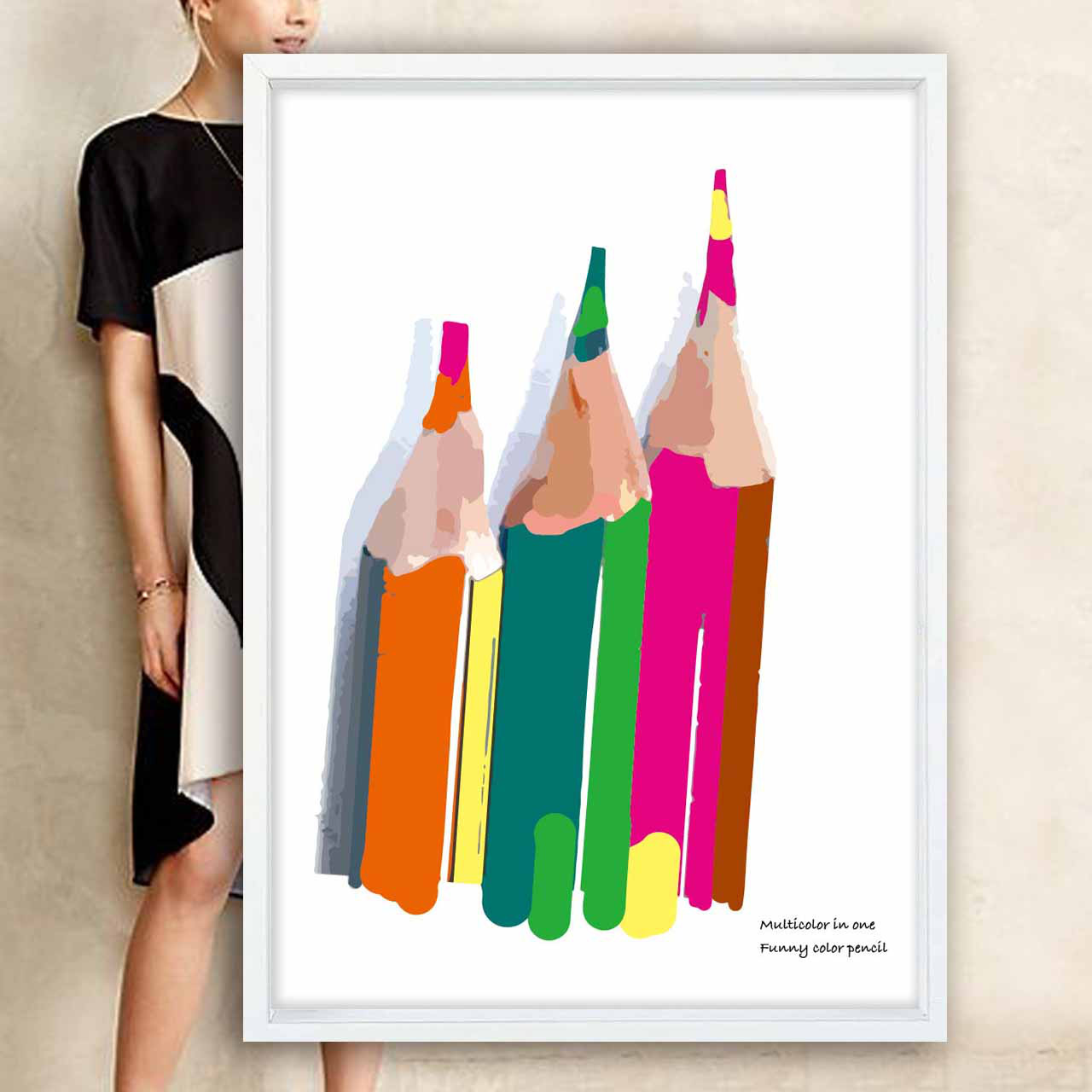1本多色　鉛筆　送料無料　お気に入り9600件突破　ポスター　アートポスター　アート/sei検索新着順　1713