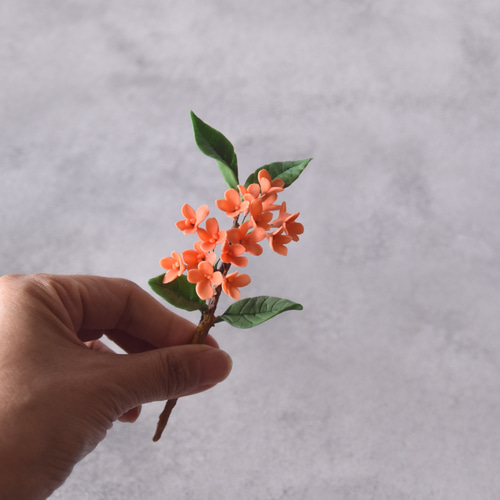 ◇粘土のお花◇ 金木犀（キンモクセイ）K1314 アートフラワー Old