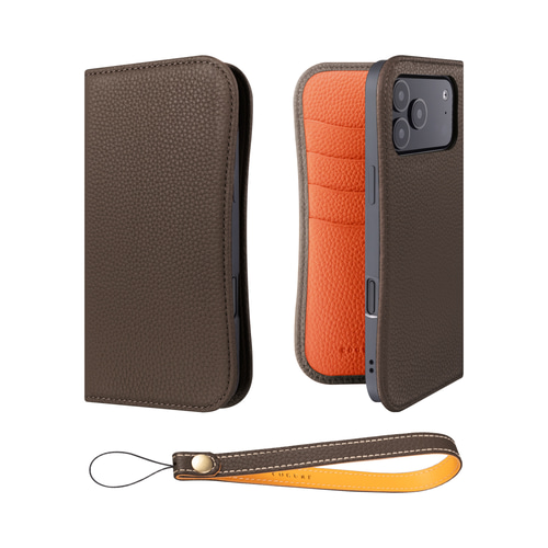 iPhone 17 ProMax ケース 手帳型 本革 ストラップ付き 5色 COPB