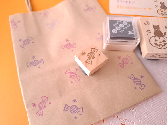【残り1セット】10月のHappyBag 福袋　猫　はんこ　スタンプ　インクパッド付き 3枚目の画像