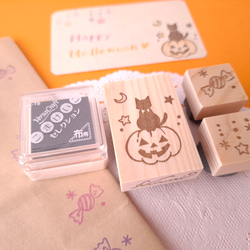 【残り1セット】10月のHappyBag 福袋　猫　はんこ　スタンプ　インクパッド付き 1枚目の画像