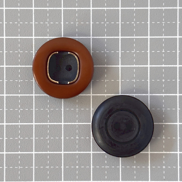 ボタン レトロ 円形 サークル ブラウン 二つ穴 21mm 5個セット ew-008 3枚目の画像