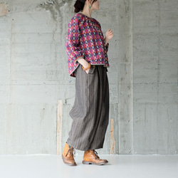 秋冬の本命ボトム◎ヘリンボーン柄ハンドステッチバルーンパンツ（25w-11）チャコール 4枚目の画像