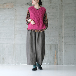 秋冬の本命ボトム◎ヘリンボーン柄ハンドステッチバルーンパンツ（25w-11）チャコール 12枚目の画像