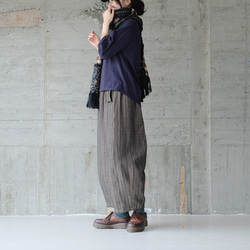 秋冬の本命ボトム◎ヘリンボーン柄ハンドステッチバルーンパンツ（25w-11）チャコール 8枚目の画像