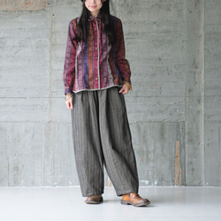 秋冬の本命ボトム◎ヘリンボーン柄ハンドステッチバルーンパンツ（25w-11）チャコール 14枚目の画像