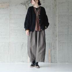 秋冬の本命ボトム◎ヘリンボーン柄ハンドステッチバルーンパンツ（25w-11）チャコール 11枚目の画像