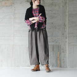 秋冬の本命ボトム◎ヘリンボーン柄ハンドステッチバルーンパンツ（25w-11）チャコール 5枚目の画像