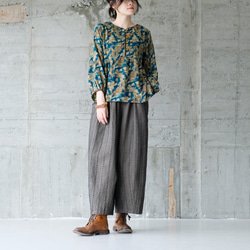 秋冬の本命ボトム◎ヘリンボーン柄ハンドステッチバルーンパンツ（25w-11）チャコール 10枚目の画像