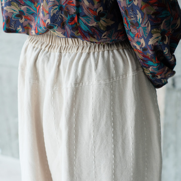 秋冬の本命ボトム◎ヘリンボーン柄ハンドステッチバルーンパンツ（25w-11）オフホワイト 16枚目の画像