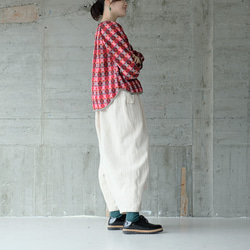 秋冬の本命ボトム◎ヘリンボーン柄ハンドステッチバルーンパンツ（25w-11）オフホワイト 5枚目の画像