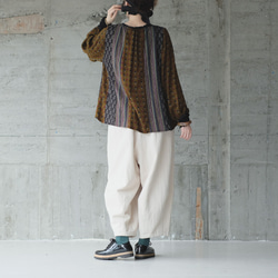 秋冬の本命ボトム◎ヘリンボーン柄ハンドステッチバルーンパンツ（25w-11）オフホワイト 12枚目の画像