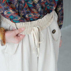 秋冬の本命ボトム◎ヘリンボーン柄ハンドステッチバルーンパンツ（25w-11）オフホワイト 15枚目の画像