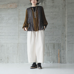 秋冬の本命ボトム◎ヘリンボーン柄ハンドステッチバルーンパンツ（25w-11）オフホワイト 11枚目の画像