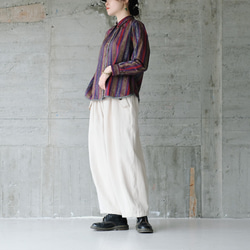 秋冬の本命ボトム◎ヘリンボーン柄ハンドステッチバルーンパンツ（25w-11）オフホワイト 10枚目の画像