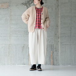 秋冬の本命ボトム◎ヘリンボーン柄ハンドステッチバルーンパンツ（25w-11）オフホワイト 7枚目の画像