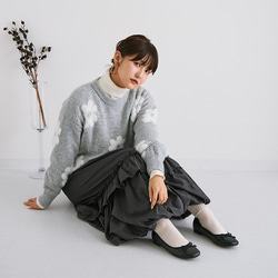 【AW新作】ふわっと体を包み込む柔らかさを体験してみて シャギーニット 花柄 ゆったりサイズ 25562 6枚目の画像