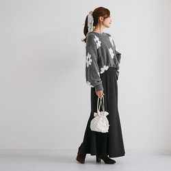 【AW新作】ふわっと体を包み込む柔らかさを体験してみて シャギーニット 花柄 ゆったりサイズ 25562 17枚目の画像