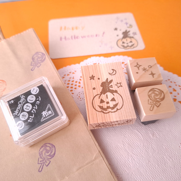 【限定2セット】10月のHappyBag 福袋　うさぎ　はんこ　スタンプ　インクパッド付き 1枚目の画像