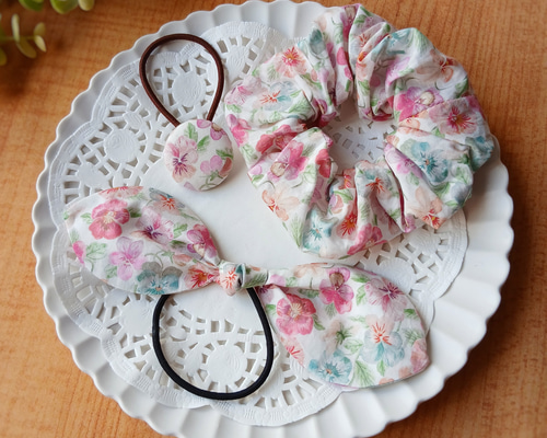 柄違い組み替え可能◎】4WAYで楽しむ♪ リバティプリントのヘア