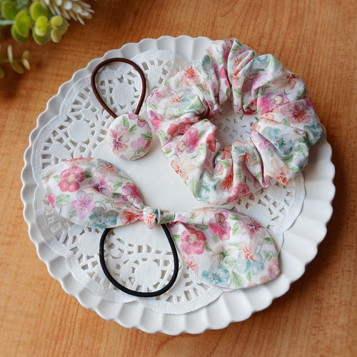 柄違い組み替え可能◎】4WAYで楽しむ♪ リバティプリントのヘア