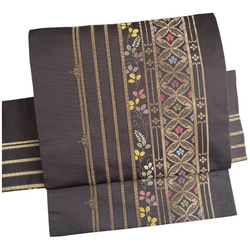 正絹 仕立上り 名古屋帯 総絞り 紫 長尺 和装小物（帯・半襟