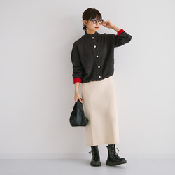 【AW新作】ワンランク上のこなれコーデにオススメ ジャケット見えニットカーディガン 裏配色 アウター 25577 2枚目の画像