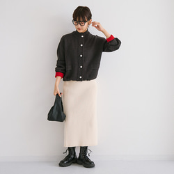 【AW新作】ワンランク上のこなれコーデにオススメ ジャケット見えニットカーディガン 裏配色 アウター 25577 17枚目の画像