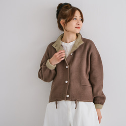 【AW新作】ワンランク上のこなれコーデにオススメ ジャケット見えニットカーディガン 裏配色 アウター 25577 10枚目の画像