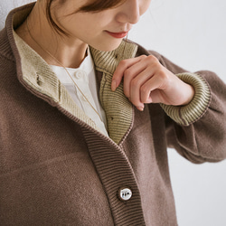 【AW新作】ワンランク上のこなれコーデにオススメ ジャケット見えニットカーディガン 裏配色 アウター 25577 11枚目の画像