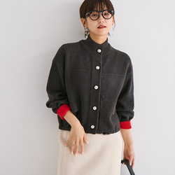【AW新作】ワンランク上のこなれコーデにオススメ ジャケット見えニットカーディガン 裏配色 アウター 25577 1枚目の画像